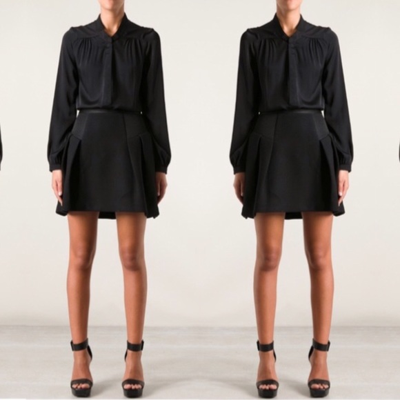 Milly Raquel flared black mesh detail skirt - Picture 3 of 8